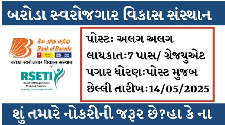 બરોડા સ્વ -રોજગાર વિકાસ સંસ્થા અમદાવાદ